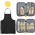 Blisstime 30pcs Pottery Tools, Clay Tools Sculpting and Air Dry Clay Tools with Tool Bag, Pottery Kit with Apron for Pottery Clay & Pottery Kiln