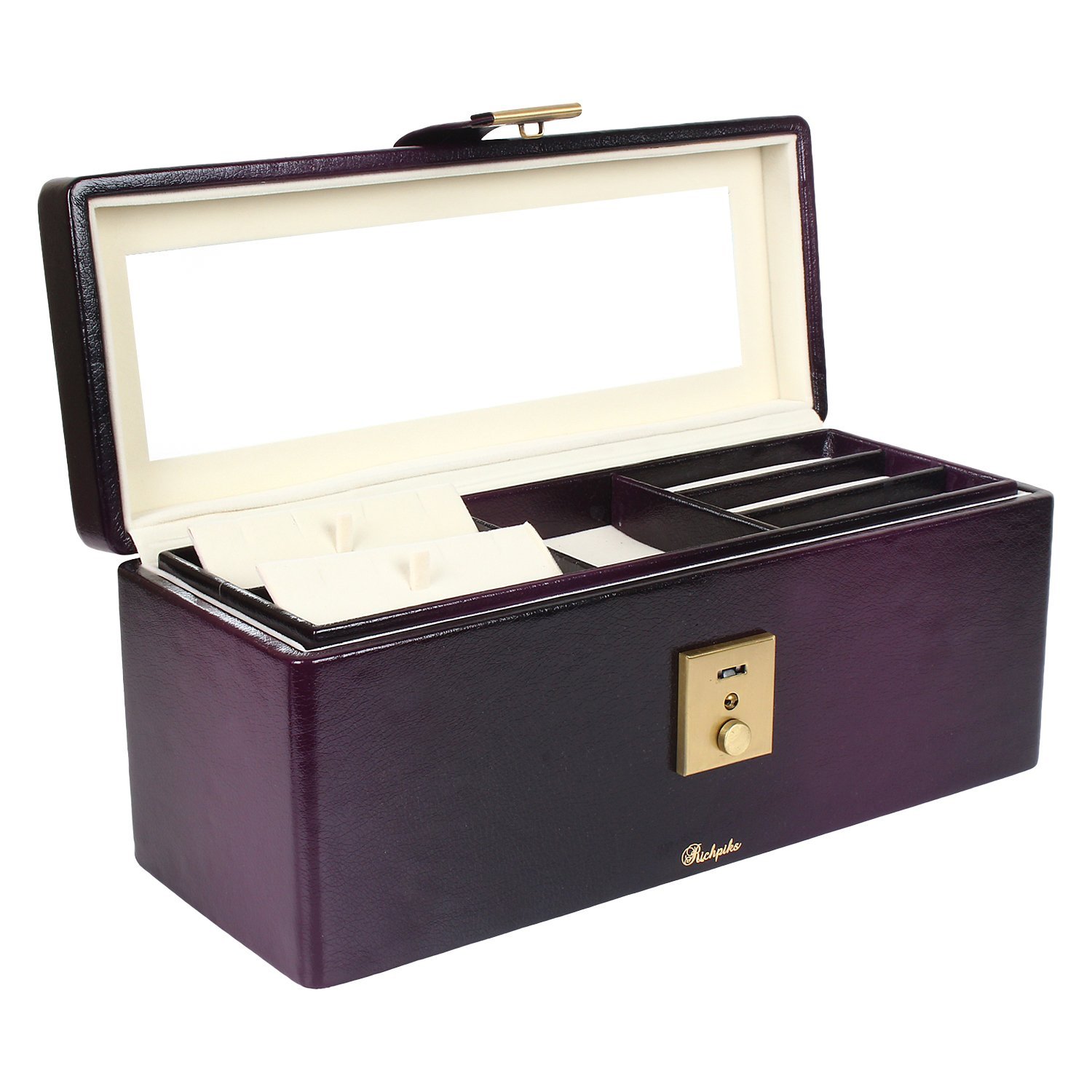 Buy Richpiks Purple Jewelry Box/Locker Box with Mirror and