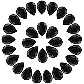Teardrop Rhinestones 100Pcs Black Point Back Glass Rhinestones for Crafts Jewelry Making,13x18mm