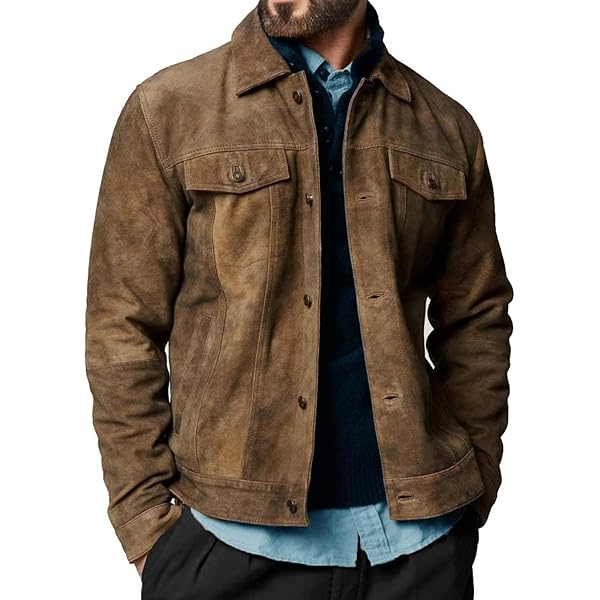 Generic Cowhide Jacket for Men's Natural Hair on Leather Jacket