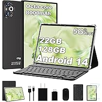 Android 14 Tablet, 22GB RAM 128GB ROM 1TB Expansion, 10.1 Inch