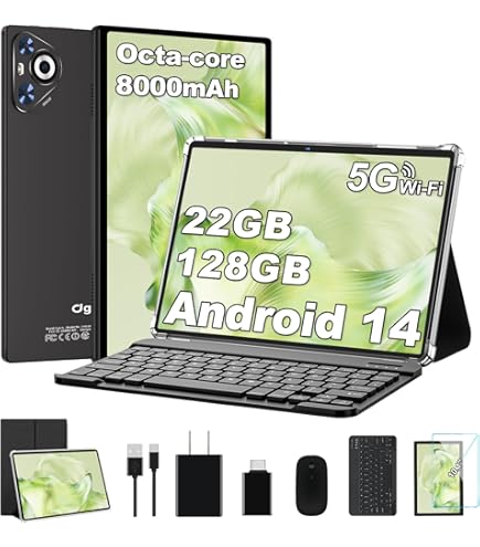 Android 14 Tablet, 22GB RAM 128GB ROM 1TB Expansion, 10.1 Inch