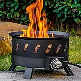 EcoNook 17.3 inch Portable Propane Fire Pits, Gas Fire Pit Bowl for Outside with Lid & Handle, Smokeless Gas Firebowl,Propane