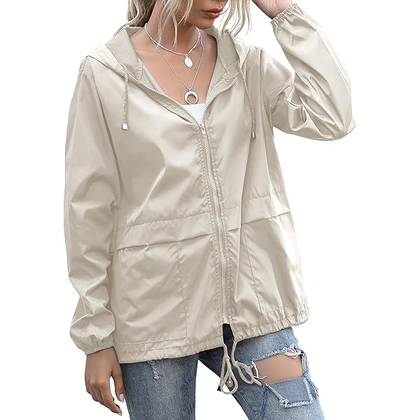 Amazon.com: Muzeca Women's Windbreaker & Waterproof Hooded
