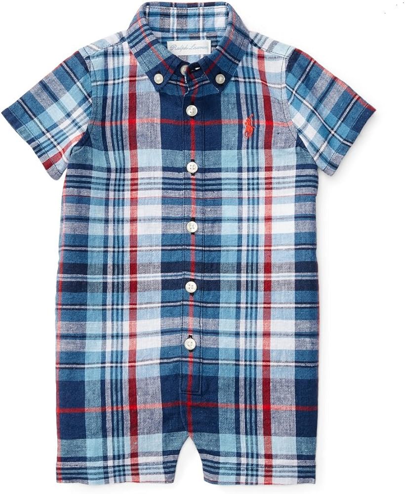 Which Is The Best Ralph Lauren Romper 3M Plaid Blue
