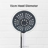 Invero Handheld Shower Head Replacement Chrome 15cm 5 Spray Settings Easy Adjust view 2