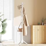 Pipishell Sturdy Wooden Coat Stand with 8 Hooks, 3 Heights White view 7