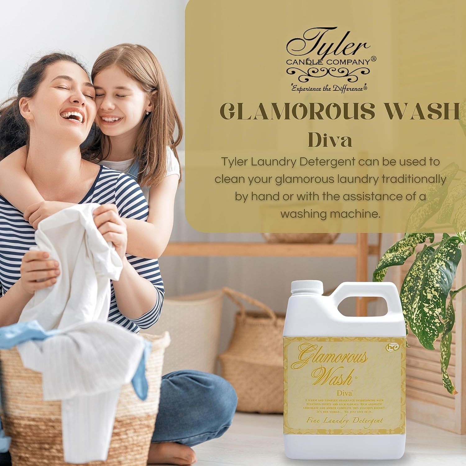 Tyler's Diva Glam Wash Laundry Detergent, Gallon (128 Fl oz) (Pack of 1) ILIOS Packaging.