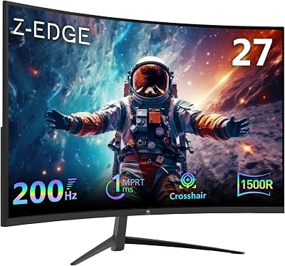 Z Edge 27 Inch Curved Gaming Monitor 200Hz 1ms MPRT Full HD 1080p
