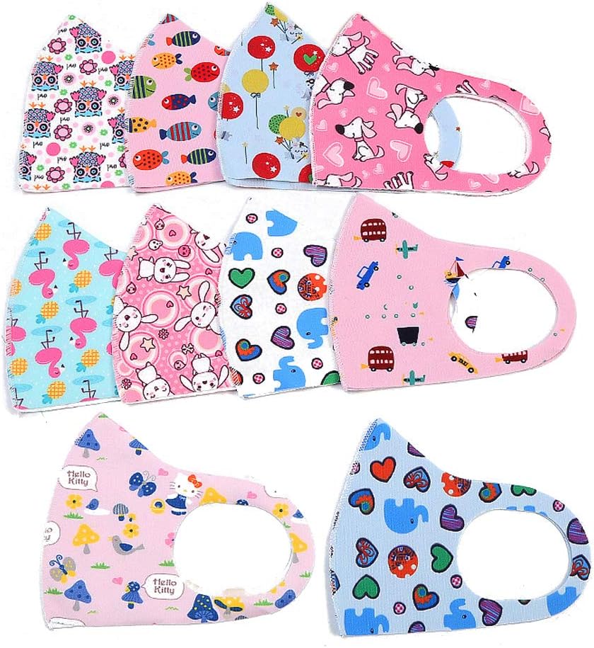 10Pcs PM2.5 Kid Anti-dust Pollen Mask Breathable Sponge Dustproof Mouth Mask 3 Layers Outdoor Protective Mask for Children