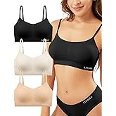 Livona 3 Pack Sports Bras for Women- Wireless Soft Workout Bra, Padded Fitness Bralette, Comfort Crop Cami Tank S-XXL