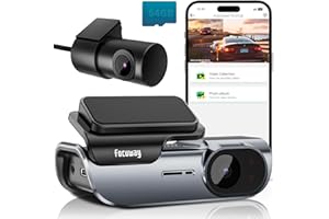 FOCUWAY Dash Cam Front and Rear 4K Built in 5GHz WiFi, Dual Dash Cam Front 4K Rear 1080P Hidden Dash Camera for Cars, Free 64GB SD Card, Super Night Vision, Supercapacitor, Parking Mode, G-Sensor, USB C Port
