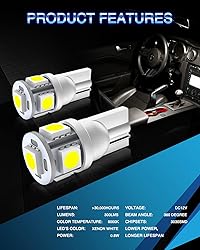Marsauto 194 LED Bulb 6000K White 168 T10 2825 W5W