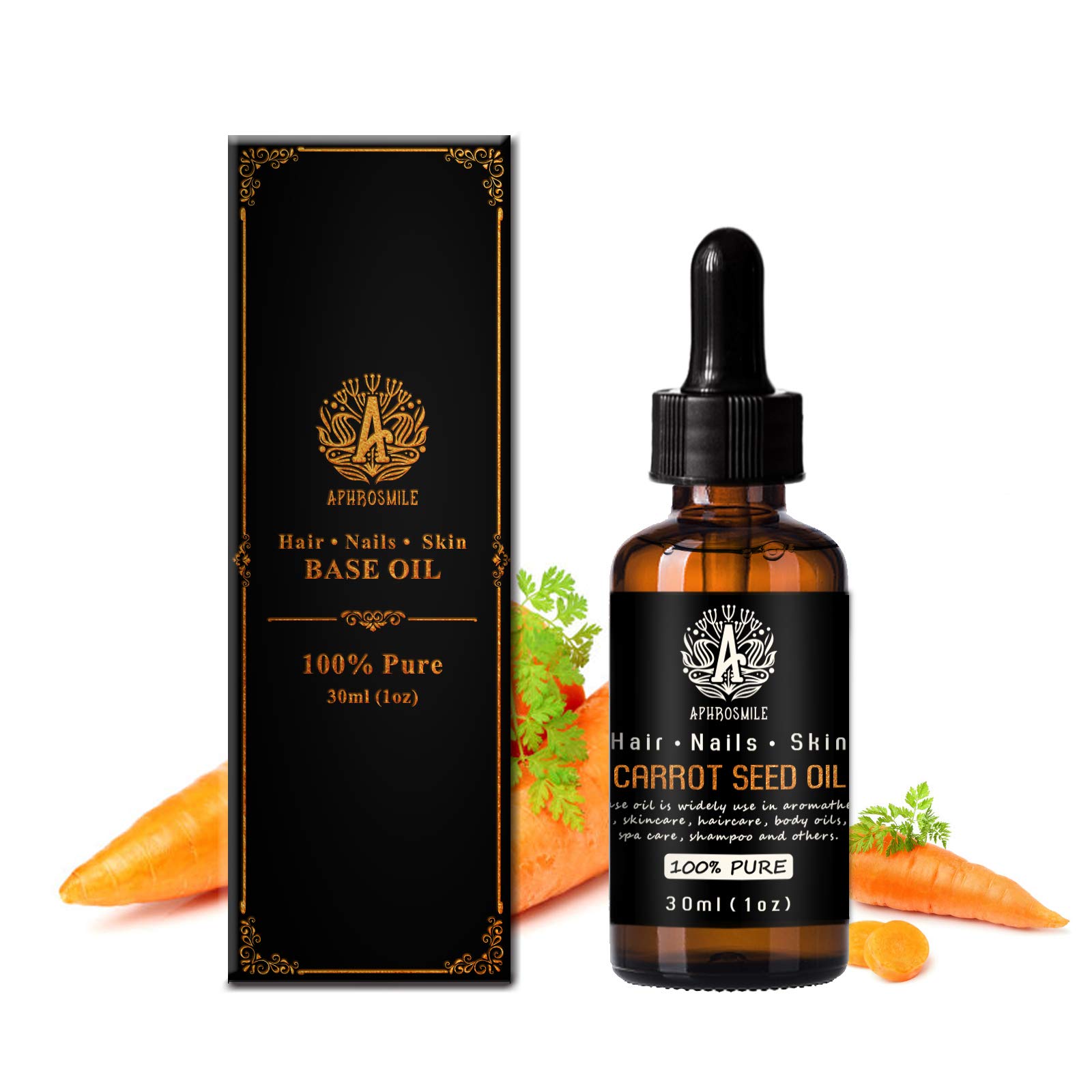 100% Pure Carrot Seed Oil for Massage, 30ml Carrier Oil - Carrot Seed Oil for Skin Care, 1oz Base Oil - Carrot Seed Oil for Hair Care