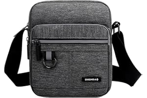 HJKIOPC Small Canvas Crossbody Bag for Men,Small Shoulder Bag, Mini Messenger Bag for Cell Phone, Portable mobile phone coin bag