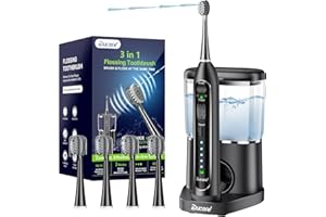 Ducard Electric Toothbrush with Water Flosser,Professional Flossing Toothbrush 3 in 1 Cordless Advanced Water Dental Flosser Toothbrush Combo -Whiter Teeth & Healthier Gums