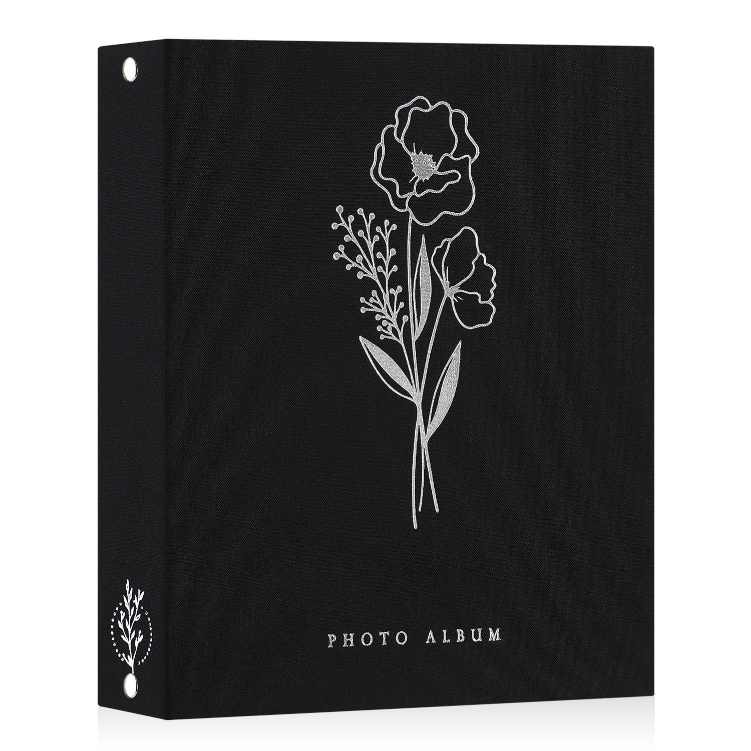 Lanpn Photo Albums A4 50 Photos, Linen Cover Acid Free Pocket Photo Book Picture Album Holds 50 Portrait Only A4 Picture (Black,21x30 cm)