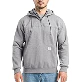 HISEA Men's Fleece Work Hoodies, Water Resistant Hooded Sweatshirt, Heavyweight Quarter Zip Winter Insulated Pullover