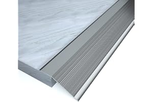 NeatiEase Threshold Ramps for Doorways, 48" Metal Floor Transition Strip Replacement, Aluminum Floor Reducer Molding for Carpet/Entry Door/Tile/Threshold/Wheelchair (Gray)