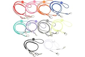 Face Mask Holder 10Pcs 10 Color 12" Adjustable Polyester & Latex Mask Ear Saver with Zinc Alloy Clasp to Relieve Pressure for