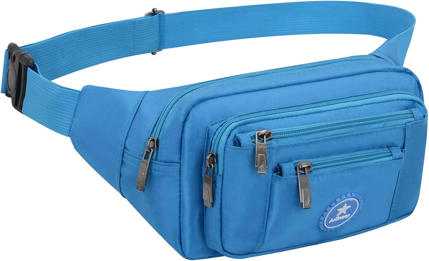 Wasserdichte Bauchtasche Für Damen & Herren – Große Hüfttasche Mit 5 Fächern, Für Reise, Sport & Laufen, Plus Size (Blau)