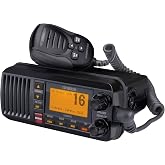 Uniden UM435BK Advanced Fixed Mount VHF Marine Radio, All USA/International/Canadian Marine Channels including new 4-Digit, CDN &ldquo;B&rdquo; Channels, 1 Watt/25 Watt Power, Waterproof IPX8 Submersible, Black