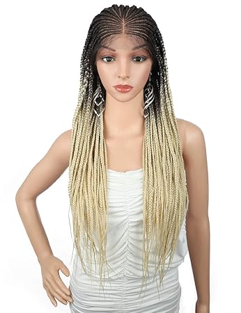 Amazon Com Kalyss 13x6 Hand Braided Synthetic Lace Front Wigs