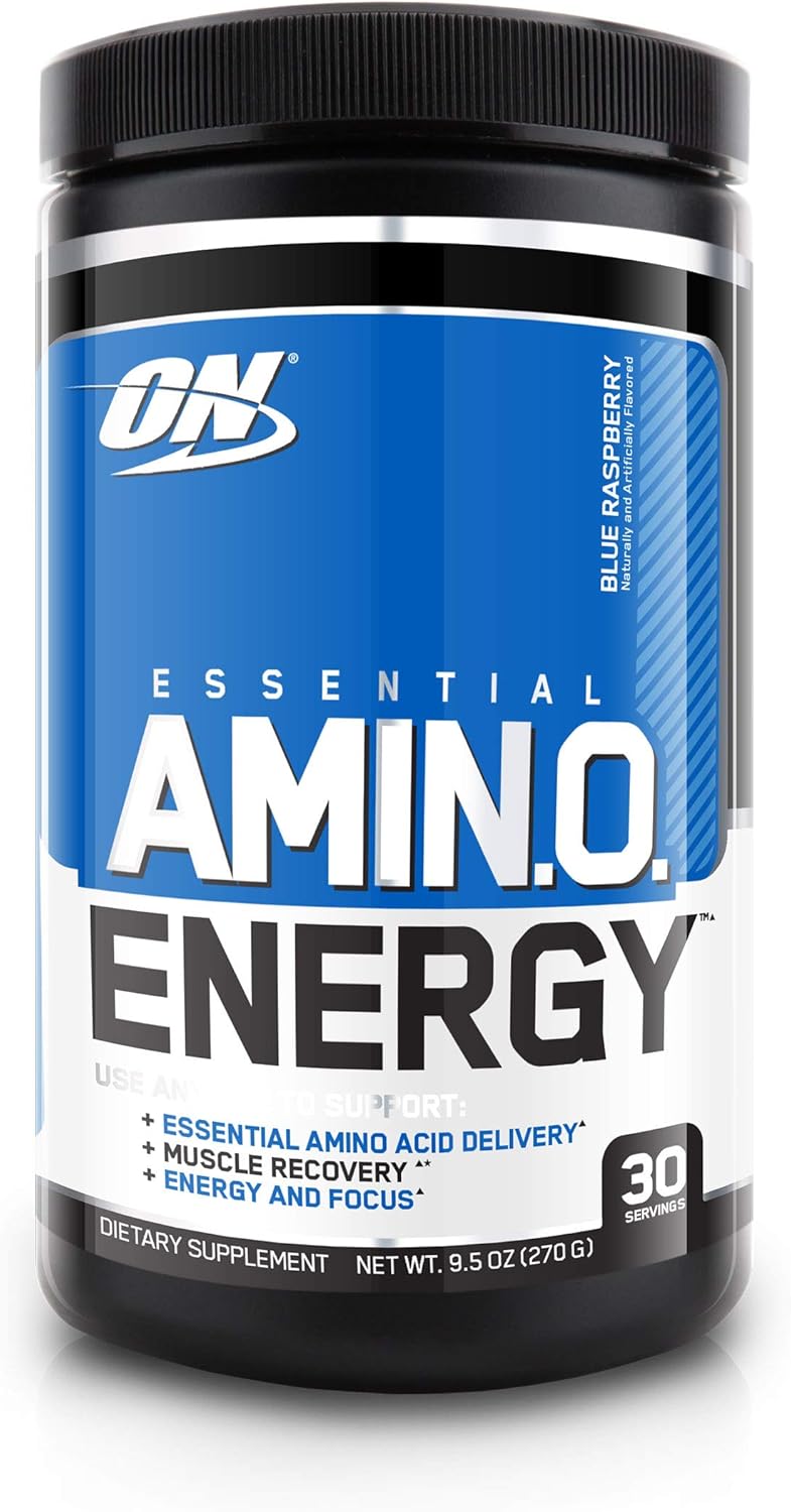 Optimum Nutrition Amino Energy - Pre Workout with Green Tea, BCAA, Amino Acids, Keto Friendly, Green Coffee Extract, Energy Powder - Blue Raspberry, 30 Servings: Health & Personal Care