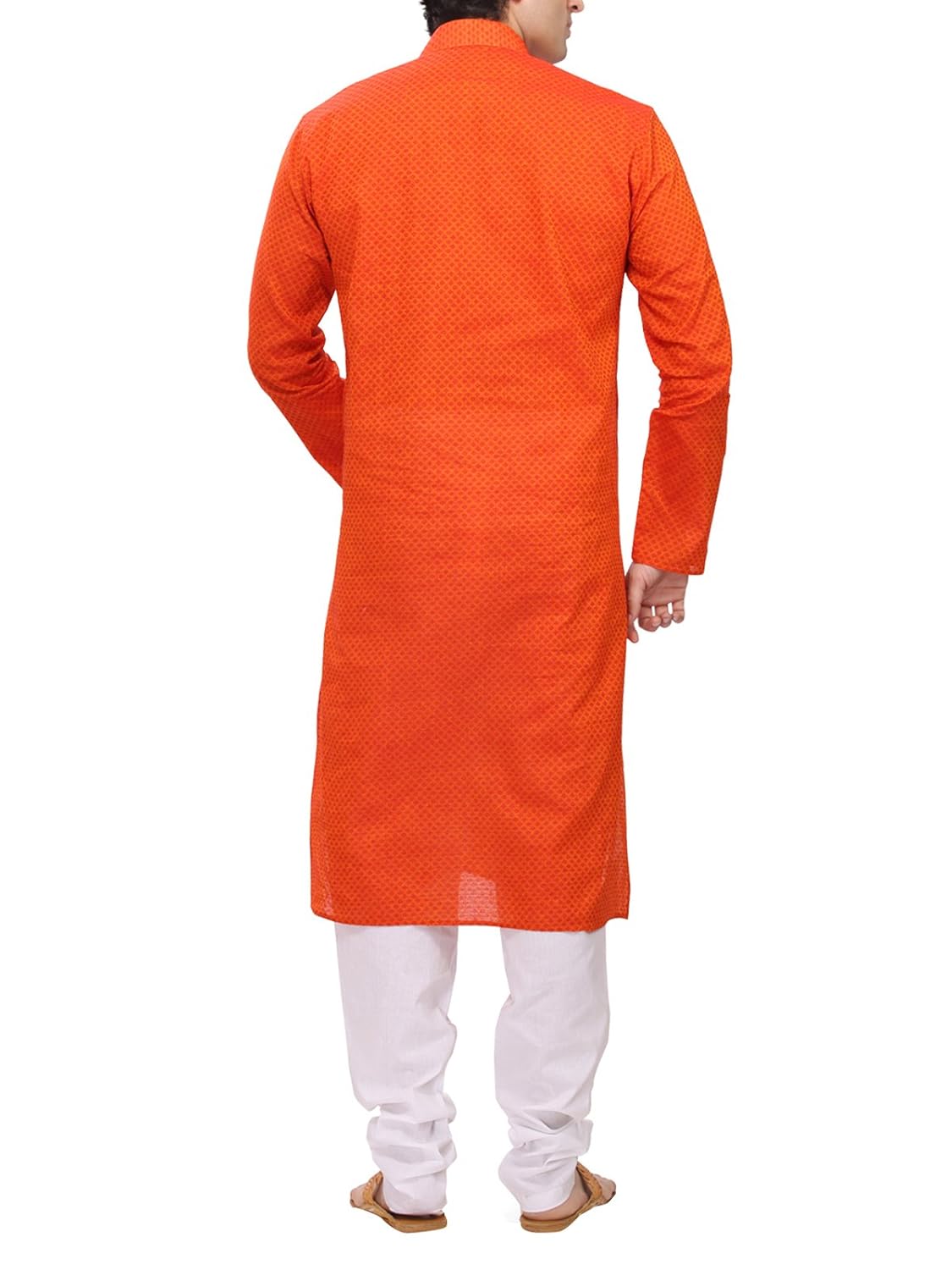 rg designers men's orange kurta pyjama set