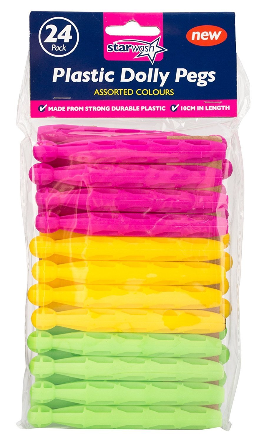 COLOURED PLASTIC DOLLY PEGS