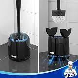 MR.SIGA Toilet Bowl Brush and Holder Premium Solid Handle Black 1 Pack view 3