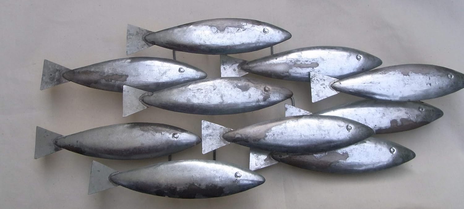 Stylish Shoal Of Fish Wall Art Amazon Co Uk Kitchen Home