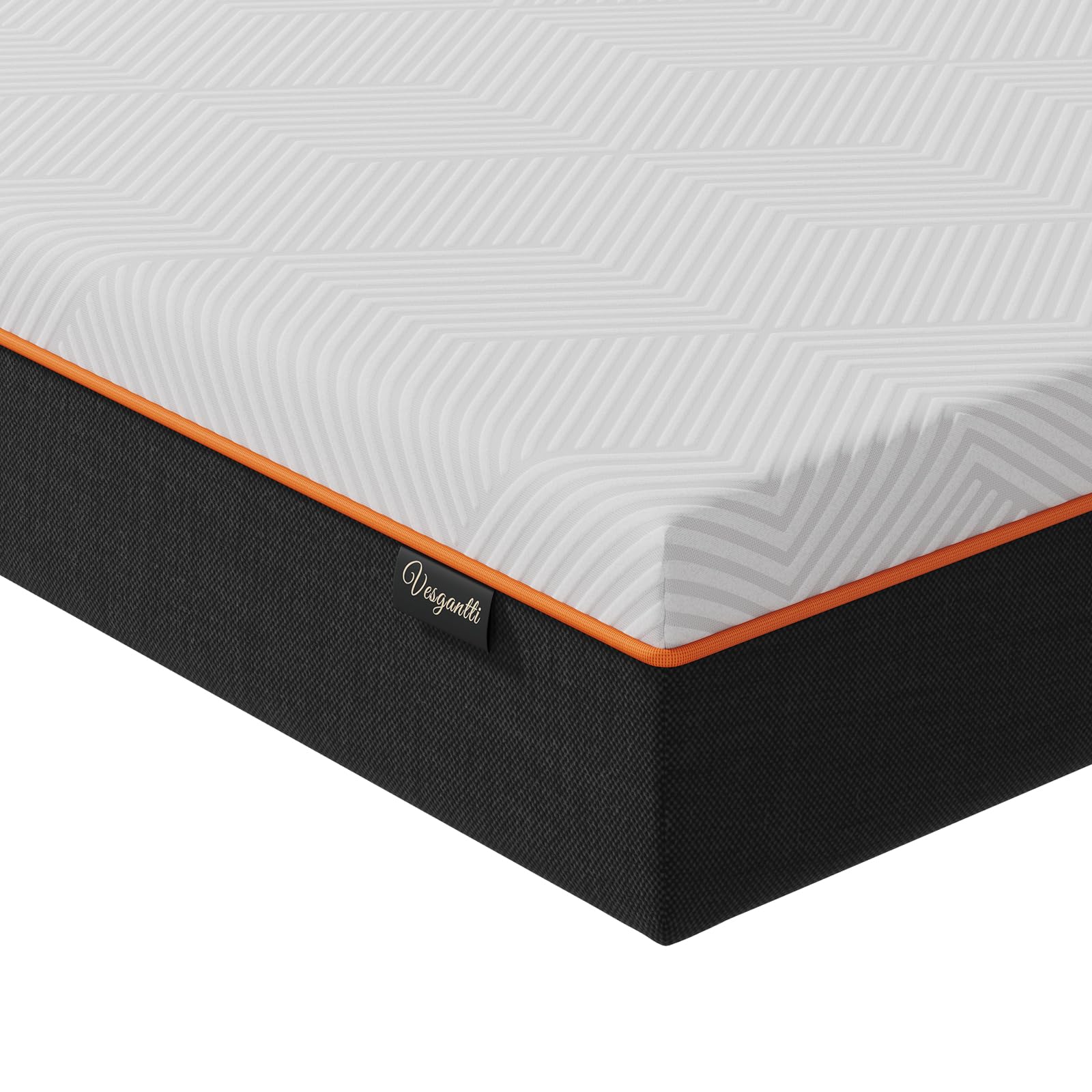 Vesgantti Queen Mattress, 10 Inch Gel Memory Foam Mattress Queen Size with Comfort Foam for Pressure Relief & Cool Sleep & Body Support, Made in USA, Medium Feel Bed in a Box, White Image