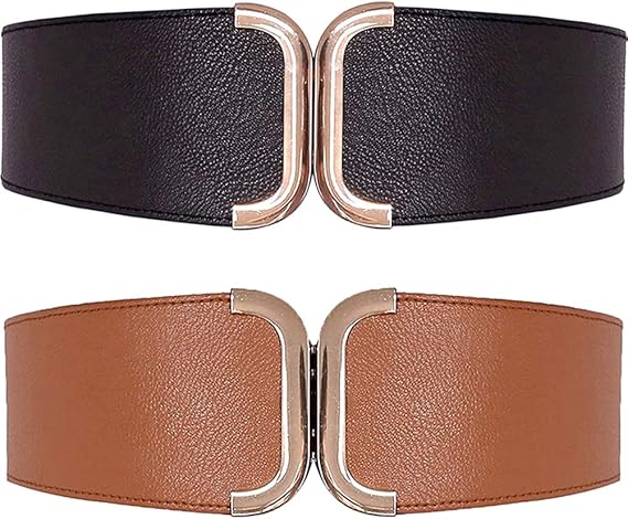 Amazon ベルト レディース おしゃれ 革 幅広ベルト 洋服アクセサリー 上品 黒 茶 2本セット 60 80cm ベルト 通販