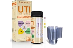 BACNUNN UTI Test Strips for Women: 50ct 4-1 Urine Protein Test Strips for UTI & Bladder - Accurate Readings at Home Urinary Tract Infection Treatments Test Dipstick Kit for Urinalysis