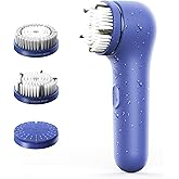 Premium Facial Cleansing Brush,Waterproof Face Scrubber,Spin & Sonic Modes with 3 Intensities,Magnetic 3-Head System for Deep Pore Cleaning, Gentle Exfoliation & Sensitive Skin Care - for Women & Men