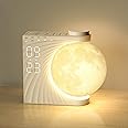 Sunrise Alarm Clock for Bedrooms, Moon Lamp Wake-Up Light with Night Lamp & Colourful Light Mode - 10 Sleep Nature Sounds & Dual Alarms for Heavy Sleepers, 30/60/90 Timer with Snooze Function