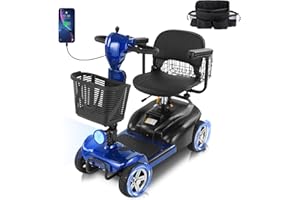MBXCOOTER 15/30 Miles 4 Wheels Mobility Scooter for Adults&Seniors Up to 300LBS, 350W Electric Powered Wheelchair Device w/Extended Battery, Dual Baskets, Rotating Seat, USB Charging(FSA/HSA Eligible)