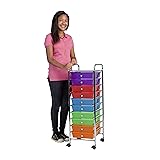 ECR4Kids 10-Drawer Mobile Organizer, Assorted Colors