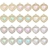 KISSITTY Alloy Glass Charms Crystal Alloy Pendants for DIY Jewelry Making