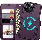 OCASE for iPhone 16 Pro Case Detachable Wallet Case with Card Holder, 2 in 1 Pu Leather Flip Folio with RFID Blocking Stand Wrist Strap Shockproof Phone Cover 6.3 Inch 2024, Dark Purple