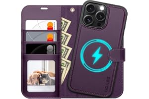 OCASE for iPhone 16 Pro Case Detachable Wallet Case with Card Holder, 2 in 1 Pu Leather Flip Folio with RFID Blocking Stand Wrist Strap Shockproof Phone Cover 6.3 Inch 2024, Dark Purple