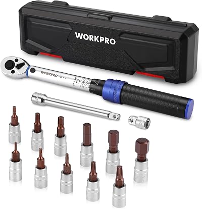 WORKPRO 1/4” Torque Wrench 14-Piece Set 2-26 N.m Bi-Directional