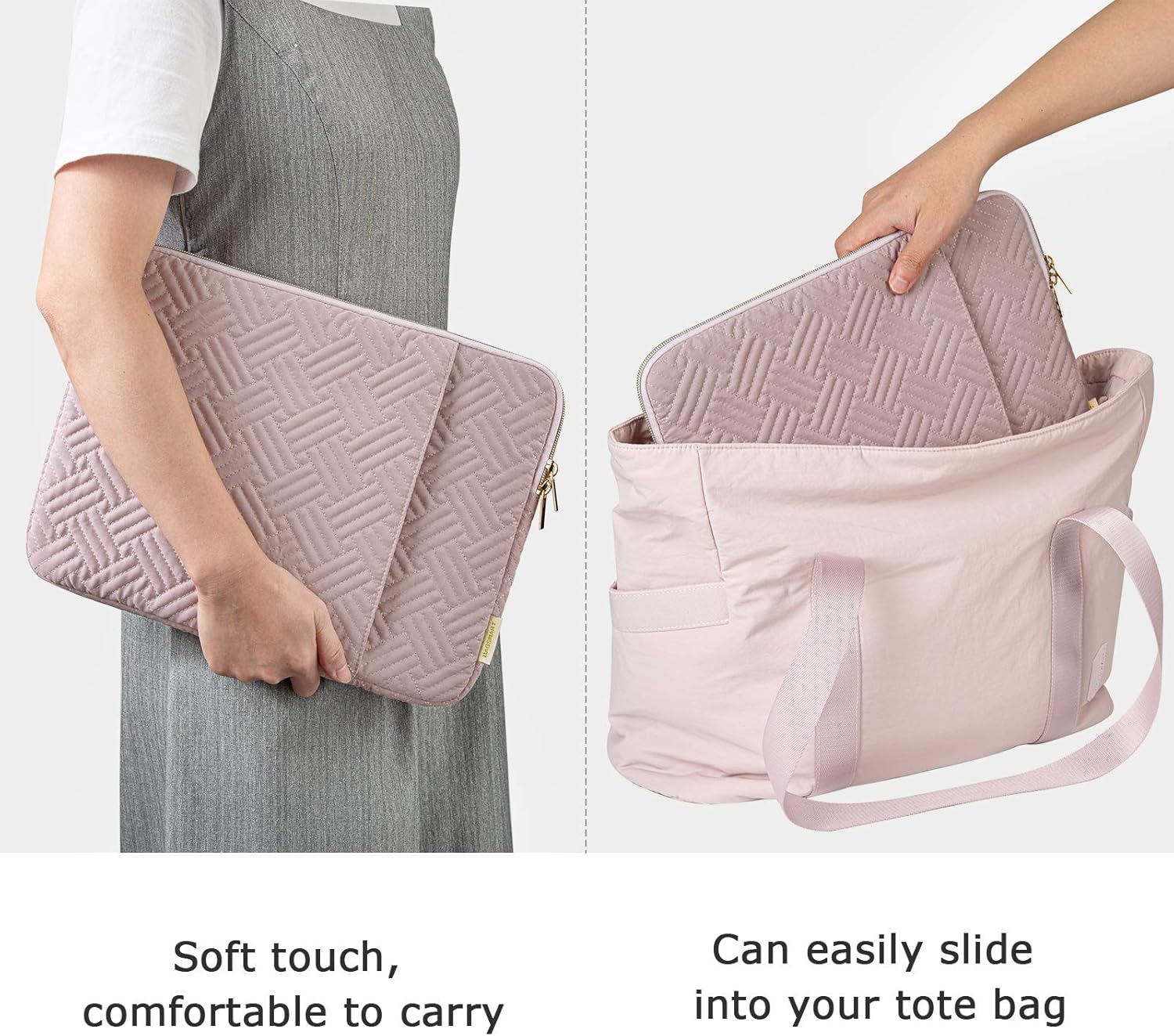 BAGSMART Laptop Sleeve Bag 13.3 Inch Laptop Case 13 Inch Computer Water Repellent Cover with Pocket,Pink: Computers & Accessories
