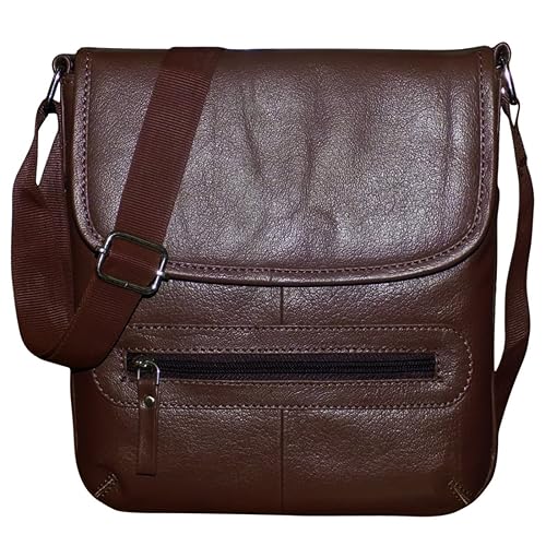Style98 Men,Women,Boys & Girls Leather Messenger Bag (Brown_5041Ibm4)