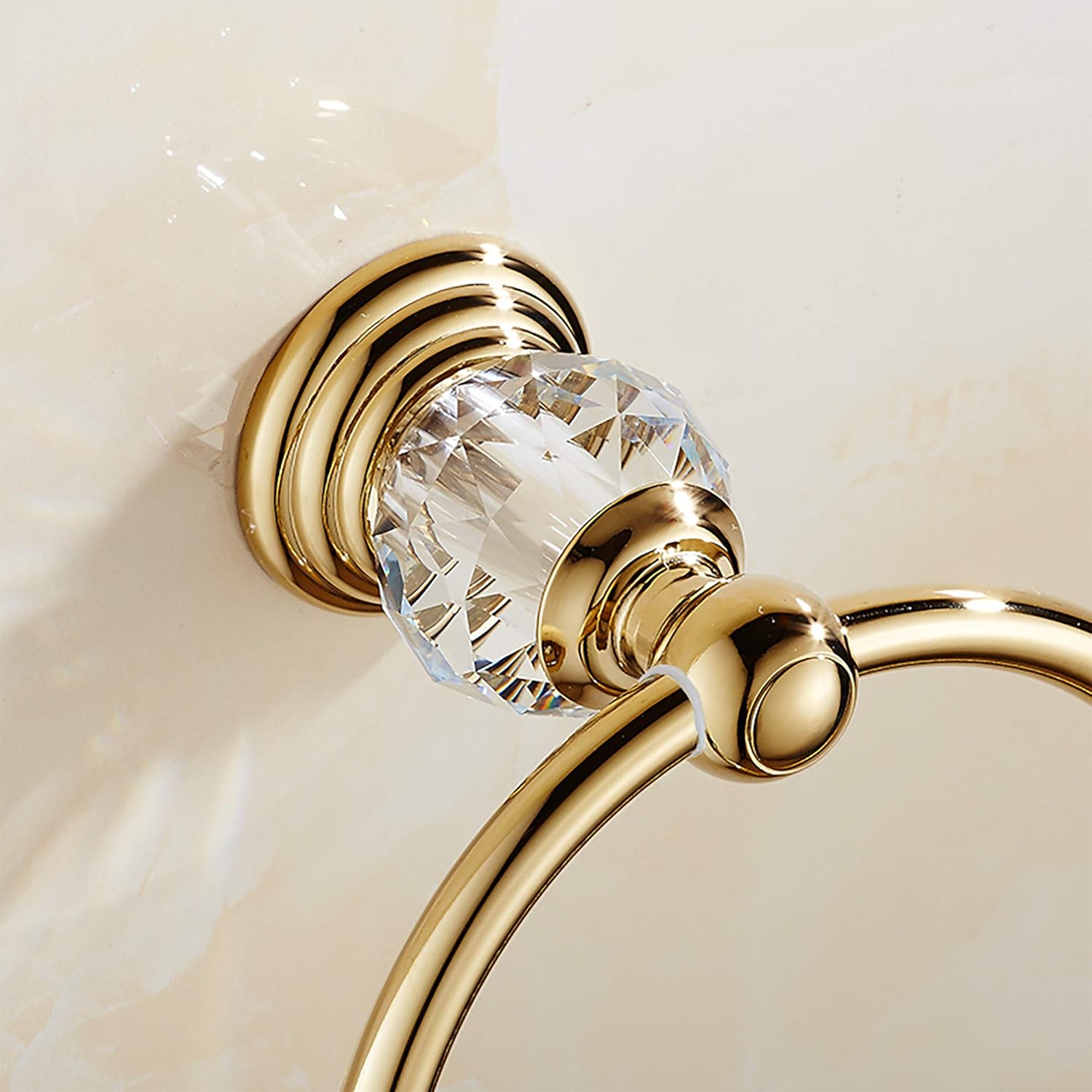 Aelce Towel Ring, for Bathroom and Kitchen, Towel Ring Chrome, Gold: Kitchen & Dining