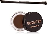Makeup Revolution Brow Pomade Medium Brown 2.5g with Brush BVegan Cruelty Free
