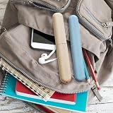 YHQZ Portable Toothbrush Case 2 Pcs Travel Cover Beige & Blue view 6