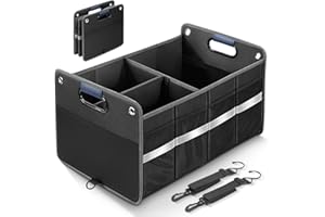 WINHUNT Car Trunk Organizer, Car Storage Organizer, Collapsible Multi Compartment for Car, Suv, Sedan, Truck, 100L, Extra Larger (Black, 78L)