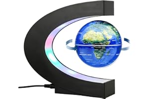 BEBEVOGUE Magnetic Levitation Floating Globe with LED Light Anti Gravity Levitating World Map Office Home Bedroom Desk Gadget